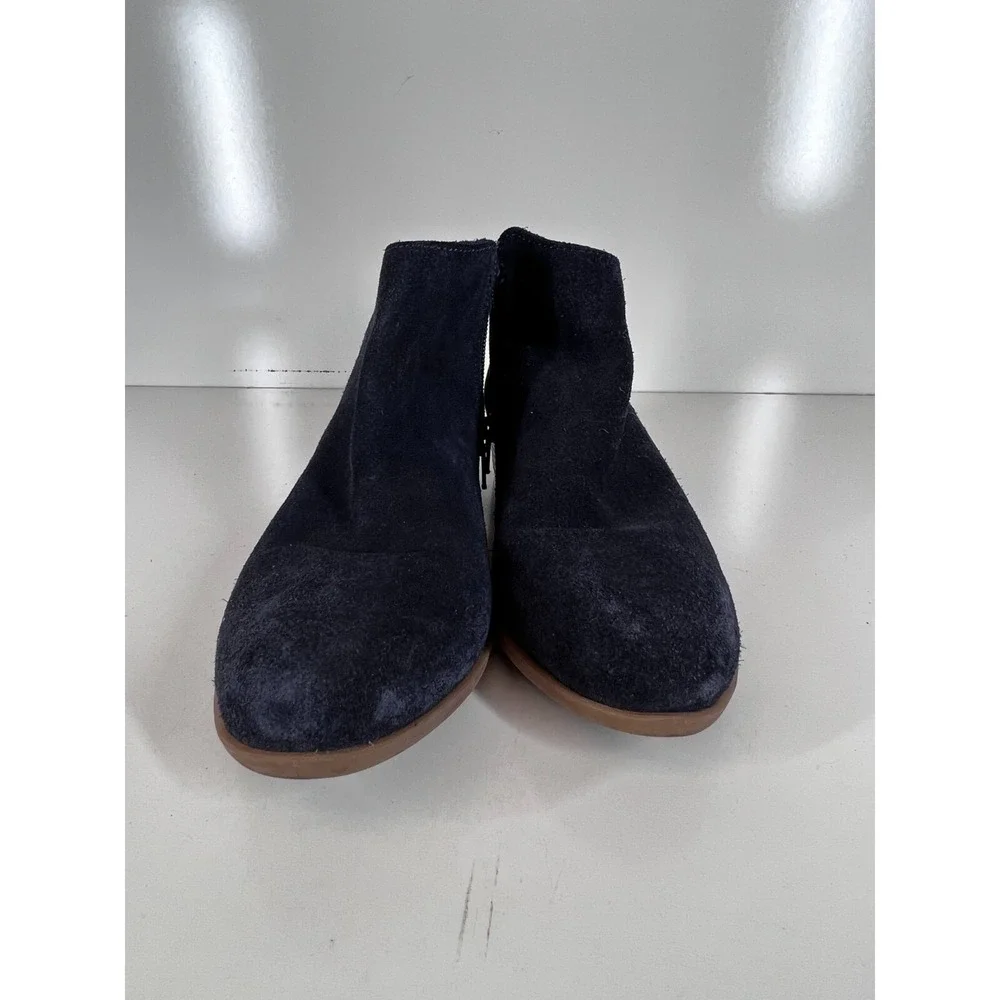 Diba True Blue Suede Pull On Ankle Block Heeled Boots Womens SZ 6.5 M USA